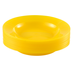 Lot de 10 assiettes jaune réutilisables