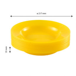Lot de 10 assiettes jaune réutilisables