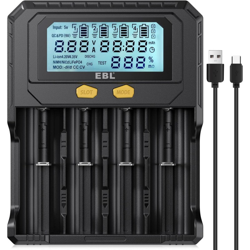 Chargeur Accu Lithium avec Écran LCD Intelligent