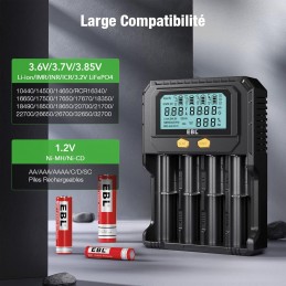 Chargeur Accu Lithium avec Écran LCD Intelligent