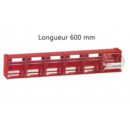 Bloc-tiroirs basculants 6 godets couleur rouge.