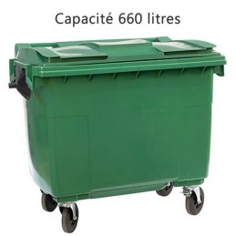 Conteneur  à déchets 660 litres vert