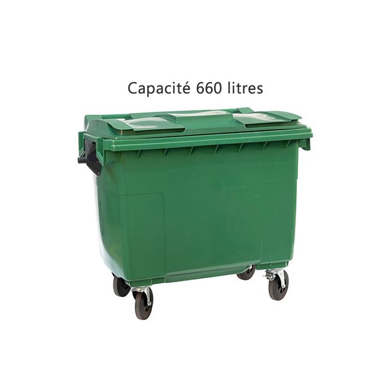 Conteneur  à déchets 660 litres vert