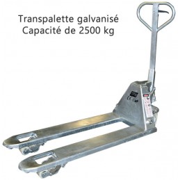 Transpalette manuel galvanisé capacité 2500 kg
