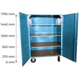Armoire métal capacité 300 kg avec 3 étagères, dimensions des étagères.