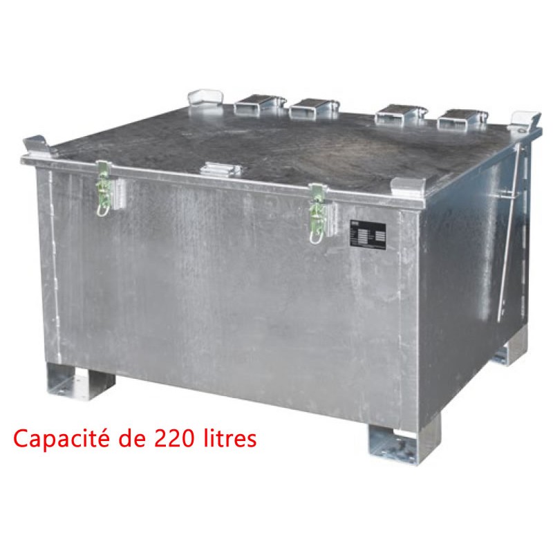 Conteneur de stockage 220 litres pour batteries au lithium-ion