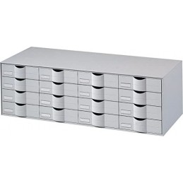 Blocs à tiroirs 12 et 16 cases gris