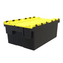 Bac navette 600x400x250 avec couvercle couleur jaune.