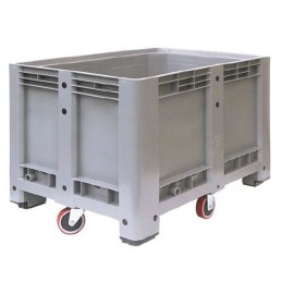 Caisse palette 610 litres 1200x1000 plein sur roues.