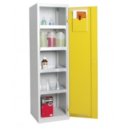 Armoire de sécurité 500 x 500 x 1800 mm porte jaune.