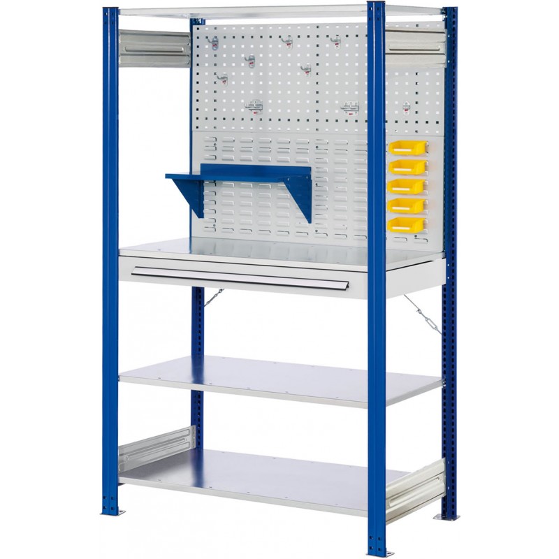 Rayonnage pour rangement visserie avec tiroirs hauteur 1000 mm