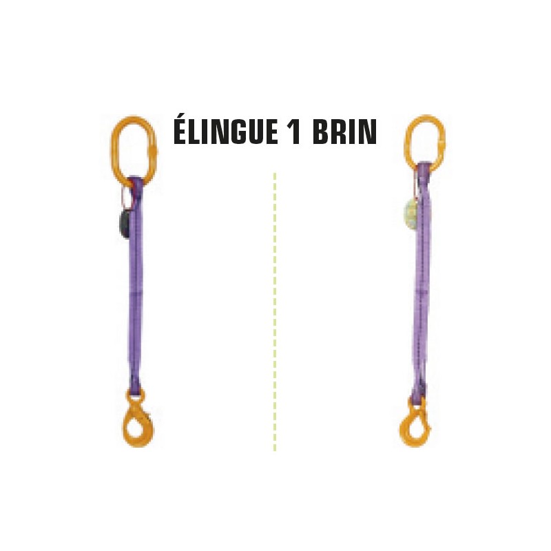 Élingue câble 1 Brin - 1 grande boucle + 1 crochet standard - LEVAC