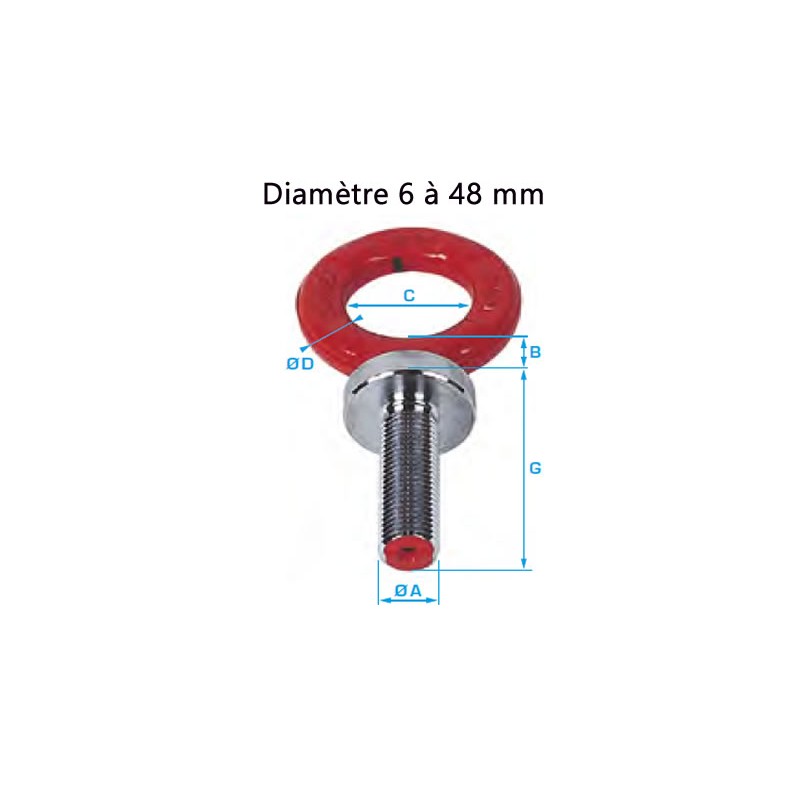 Anneau de levage mâle en acier allié