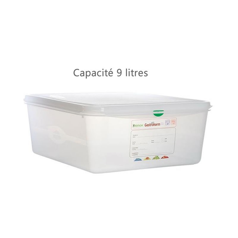 Bac alimentaire 9 litres GN1/3 avec couvercle