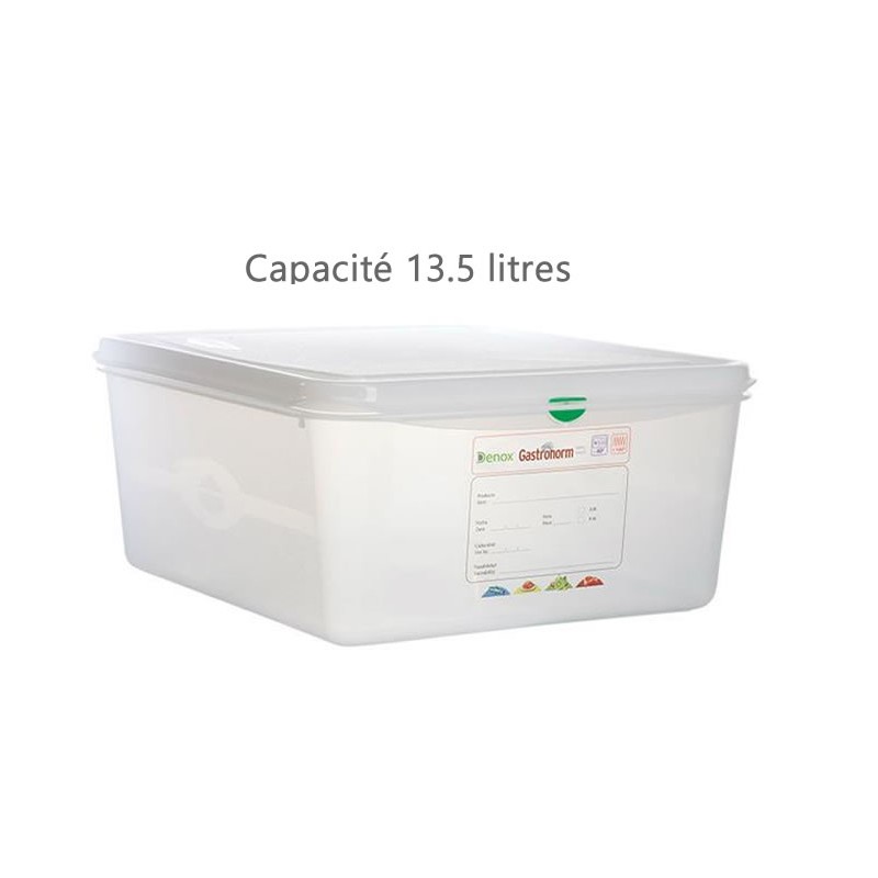Bac alimentaire 13.5 litres GN1/3 avec couvercle profondeur 150 mm