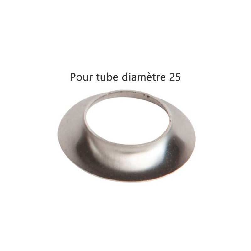 Collerette inox pour tube rond diamètre 25 mm