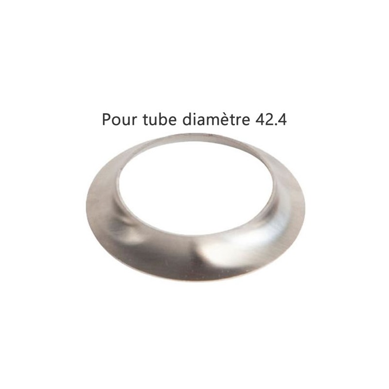 Collerette inox pour tube rond diamètre 42-4 mm
