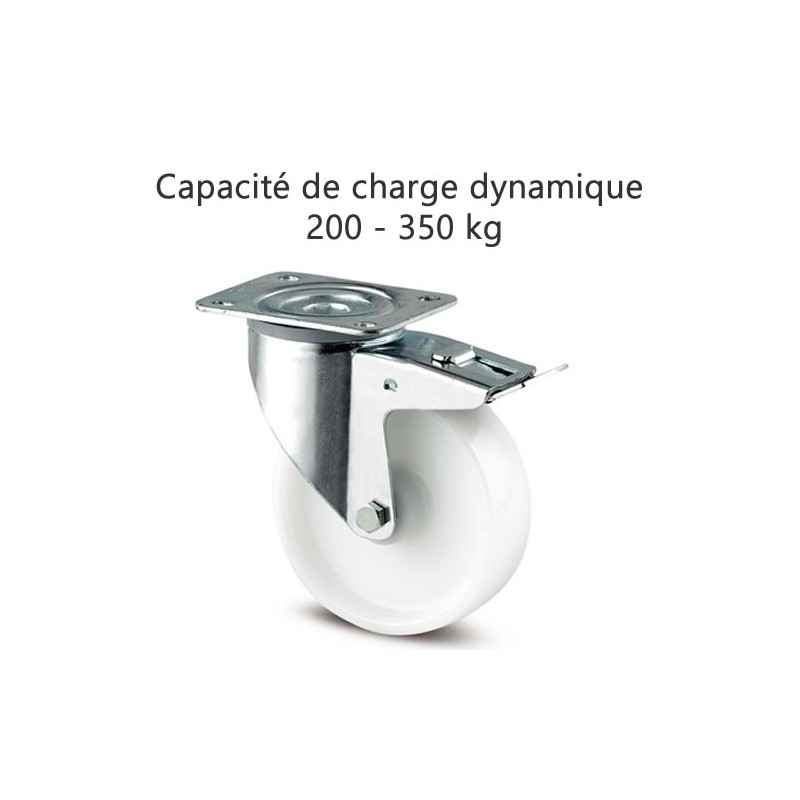 Roulette INOX pivotante diamètre 100 mm pour chariot de four cuisson