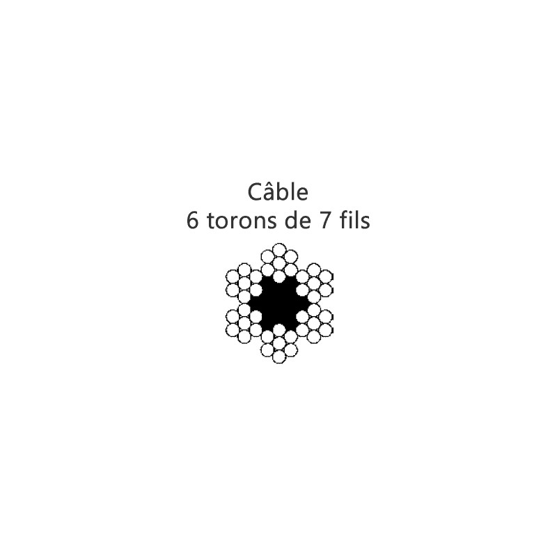 Câble 3 mm en 6 torons de 7 fils