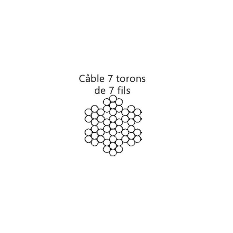 Câble 4 mm 7 torons de 7 fils