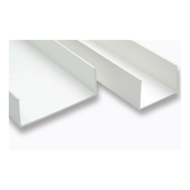 Profil U-2.0 mm droit symétrique PVC blanc