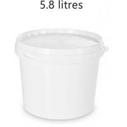 Seau alimentaire 5.8 litres UN blanc avec couvercle