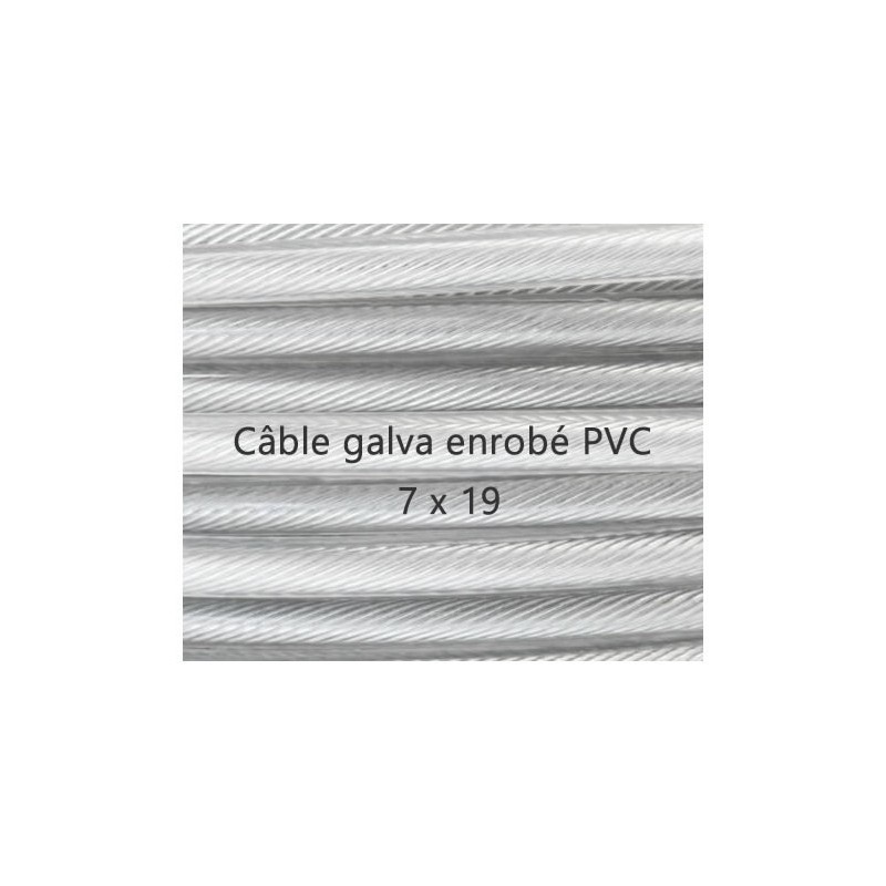 Câble 7 x 19 gaine PVC transparent