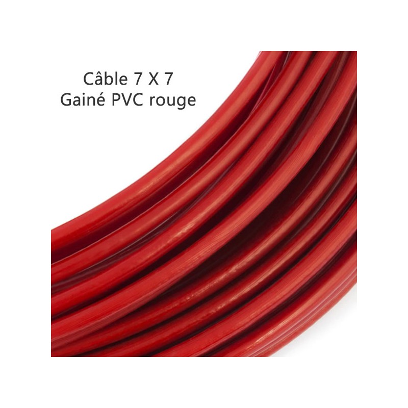 Câble 7 x 7 gaine PVC rouge
