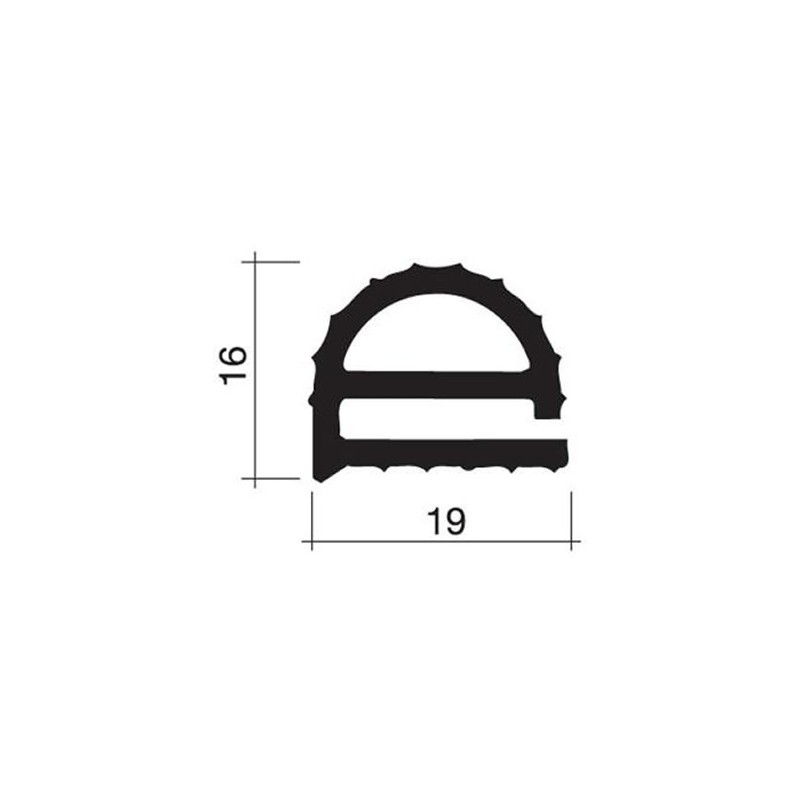 Joint 19 x 16 mm en caoutchouc pour porte