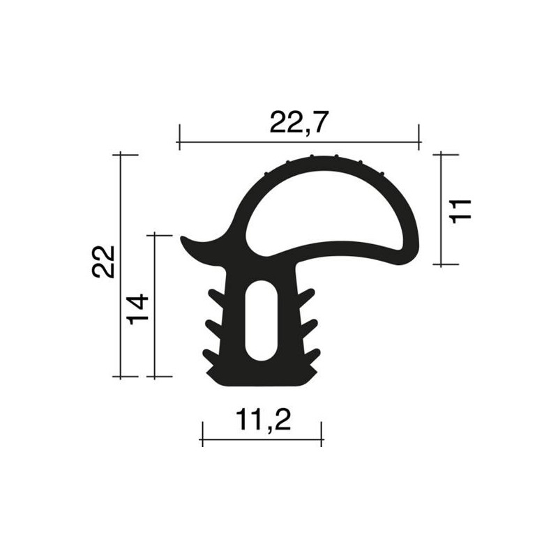 Joint 22 x 22.7 mm en caoutchouc noir