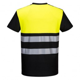 T-shirt PW3 Noir-jaune haute visibilité classe 1