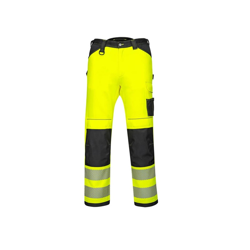 Pantalon jaune noir extensible léger haute-visibilité PW3 Pantalon