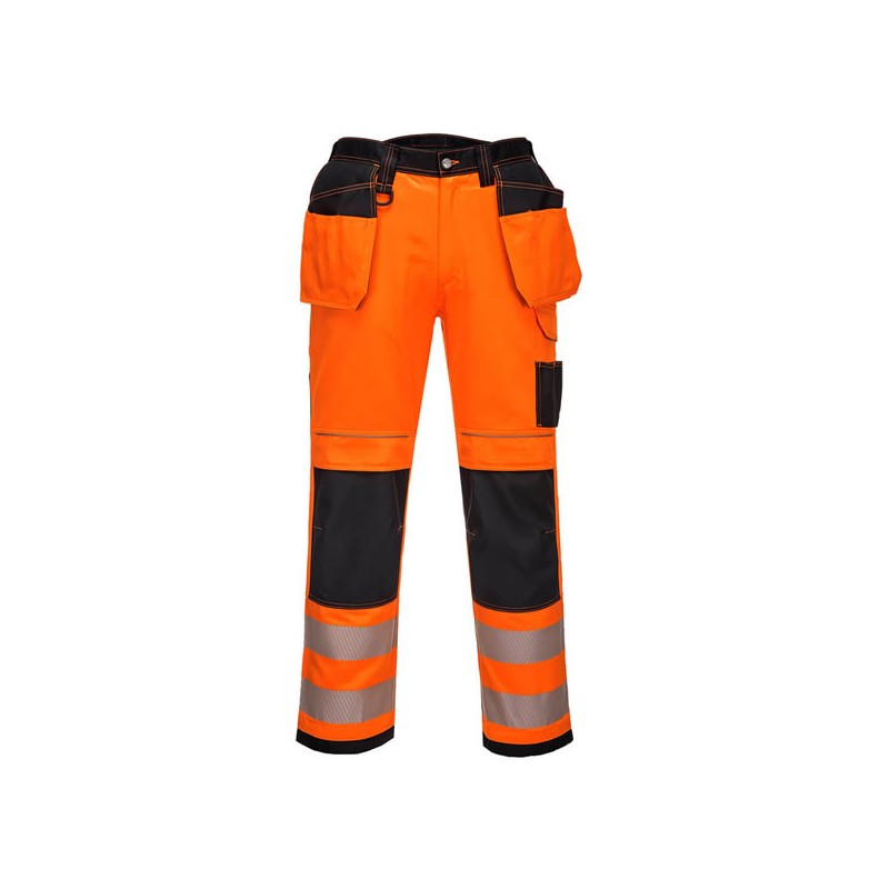 Pantalon PW3 orange noir Stretch Holster haute-visibilité