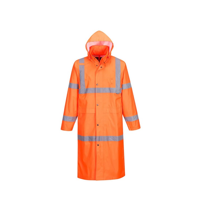 Manteau de pluie haute visibilité 122 cm Orange