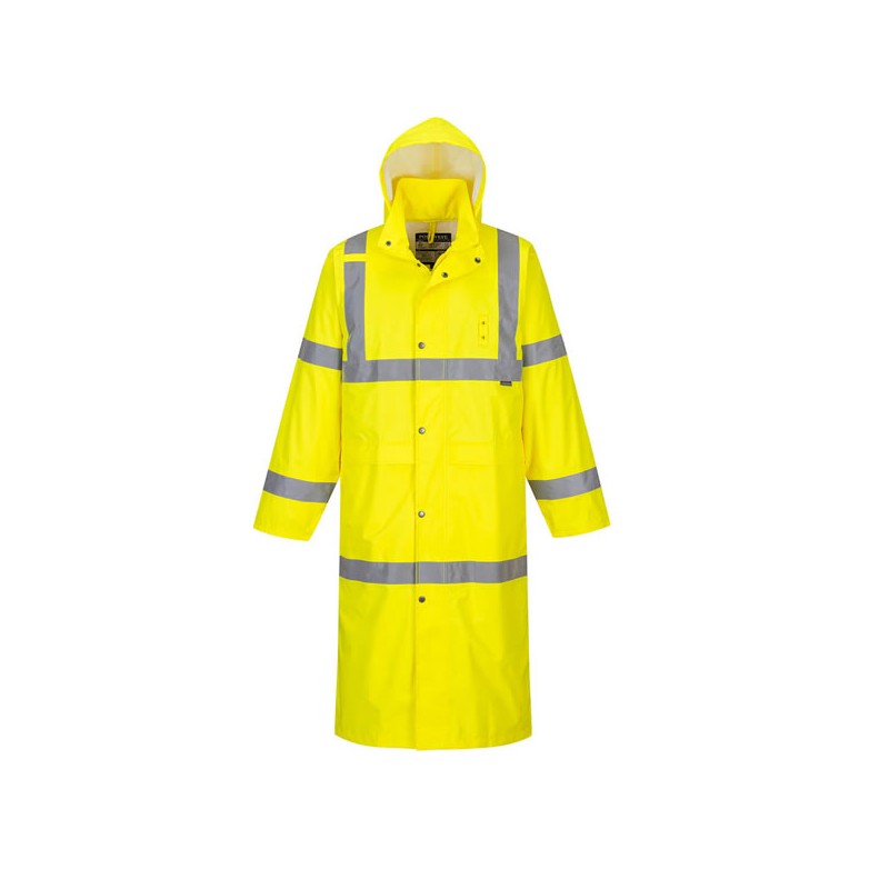 Manteau de pluie haute visibilité 122 cm jaune