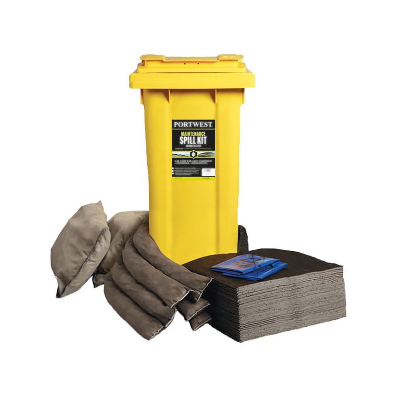 Container roulant de Kits absorbant de maintenance 120 litres Gris