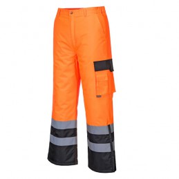 Pantalon contraste haute visibilité doublé Orange Noir S686