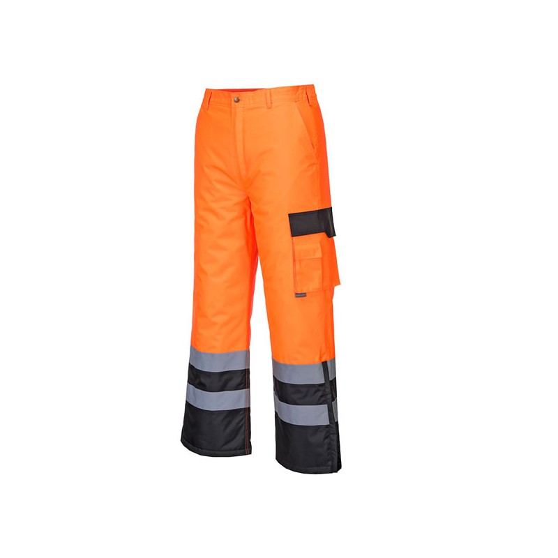 Pantalon contraste haute visibilité doublé Orange Noir S686