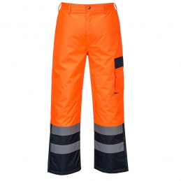 Pantalon contraste haute visibilité doublé Orange marine S686