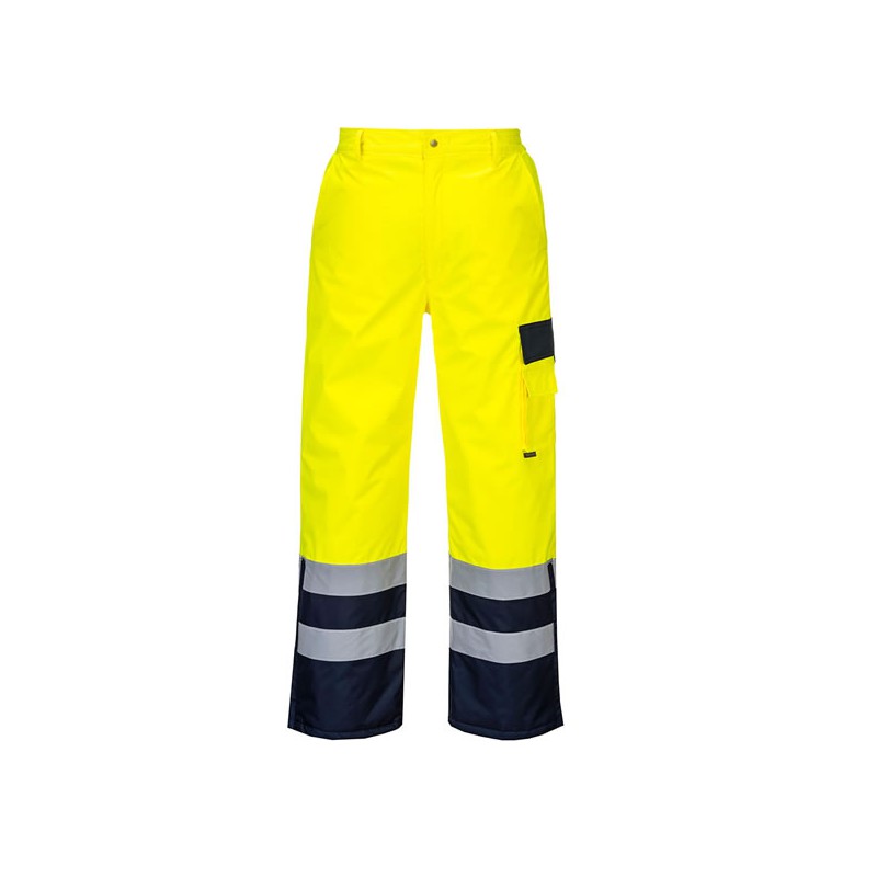 Pantalon contraste haute visibilité doublé jaune marine S686