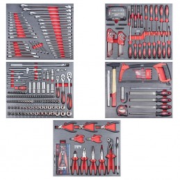 Servante d'atelier avec 318 outils PROMAC : l'ensemble des outils.
