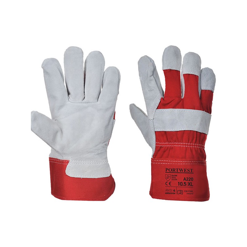 Gants docker premium couleur rouge.