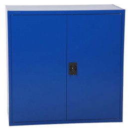 Armoire basse hauteur 900 mm porte couleur bleu.