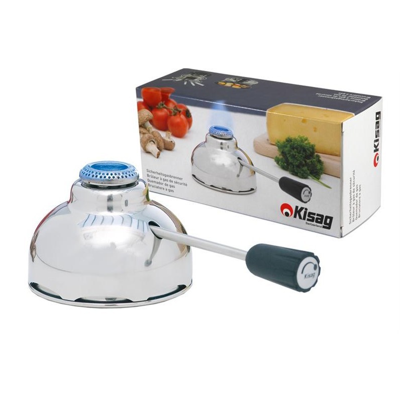 Spring Brûleur à gaz de sécurité pour fondue ou réchaud en acier inoxydable  poli, réglable en continu, rechargeable + bouteille de gaz Kigas 400 ml :  : Cuisine et Maison