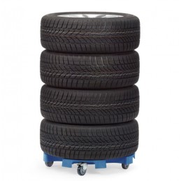 Rouleur pour transport et stockage de pneus : avec 4 roues complètes.