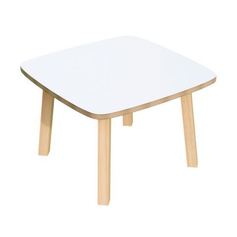 Table basse WOODY plateau blanc