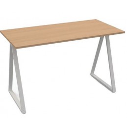 Bureau blanc plateau hêtre 110 cm