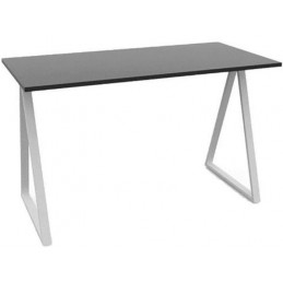 Bureau blanc plateau noir 110 cm