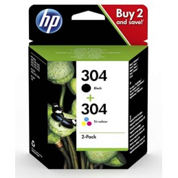 HP 304 Pack de 2 Cartouches d'Encre Noire et Trois Couleurs