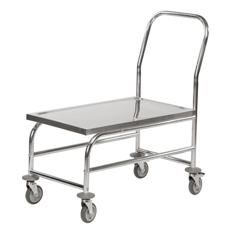 Chariot inox avec plate-forme 735x390 mm